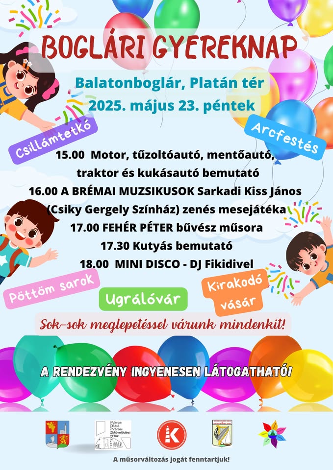 Boglári Gyereknap program 2025