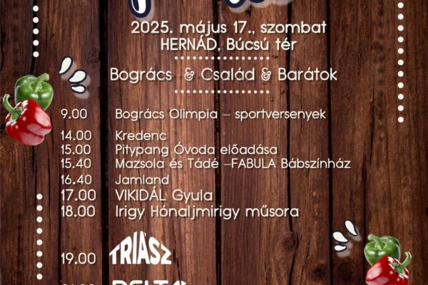 Bogrács Parti Hernád – ingyenes koncertek: Irigy Hónaljmirgy, Delta, Vikidál Gyula