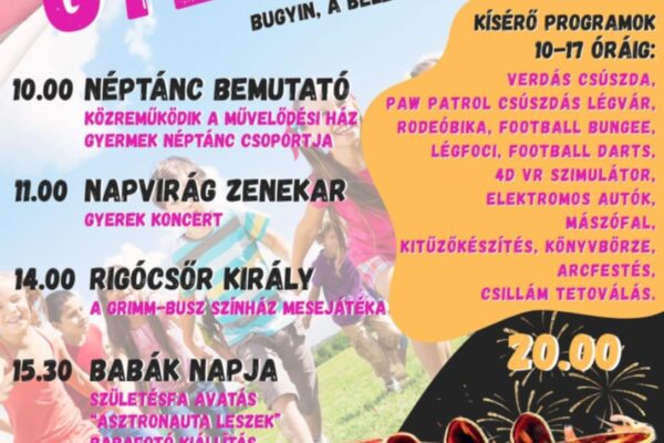 Bugyi – Családi és Gyereknap Program 2025 Edda koncerttel