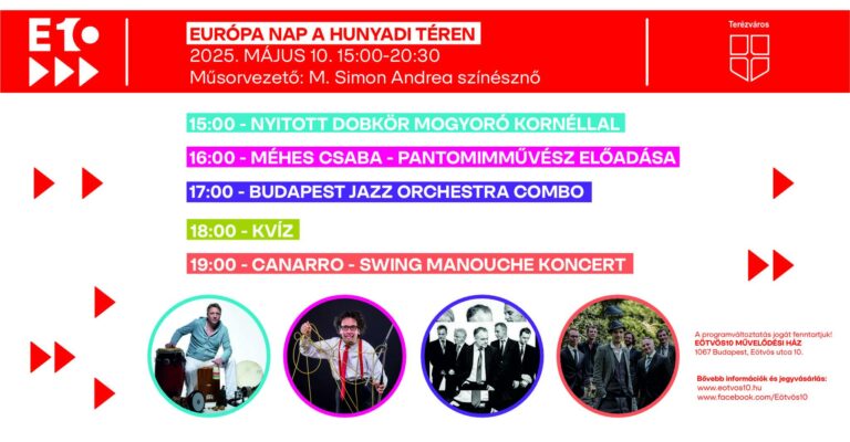 Európa nap a Hunyadi téren program és koncert 2025