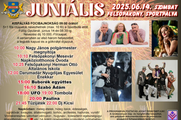 Juniális Felsőpakony – UFO, Szabó Ádám és Paulina koncert