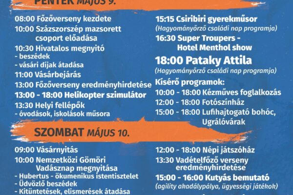 XXIV. Gömör Expo & Fesztivál Putnokon – Ingyenes koncertek: Pataky Attila, Opitz Barbi, Vastag Csaba, Agyagbanda