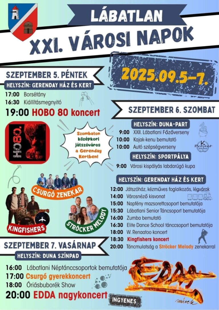 Lábatlan VÁROSI NAPOK 2025 PROGRAM