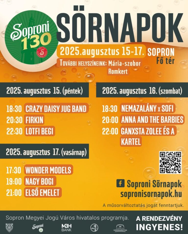 Soporon SÖRNAPOK 2025 program