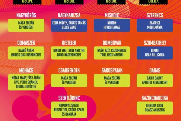 Szerencse koncertek 2025 program, helyszínek és fellépők