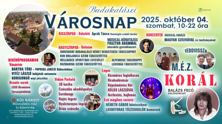 BUDAKALÁSZI VÁROSNAP 2025 programok és fellépők