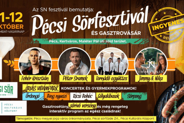 Pécsi Sörfesztivál 2025 ingyenes koncertek