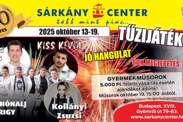 Sárkány Center szülinapi koncertek 2025
