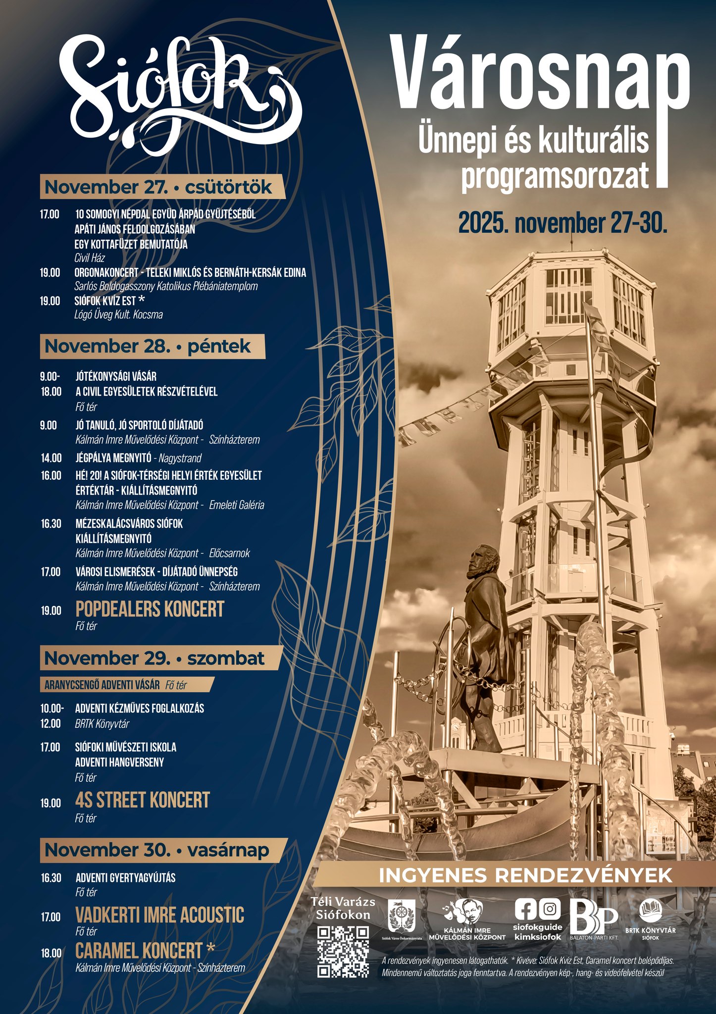 Siófok városnap 2025 programok és fellépők