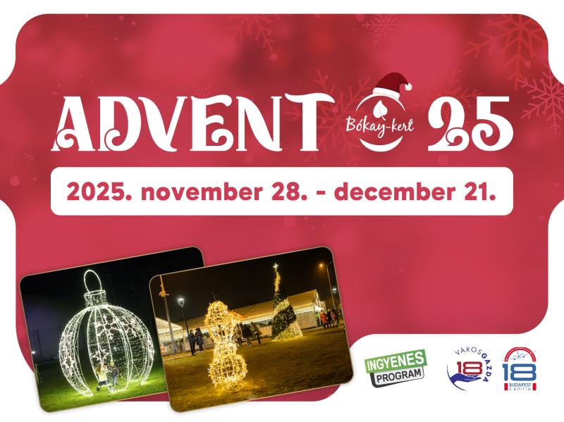 Advent 2025 - Karácsonyi vásár a Bókay-kertben programok és koncertek