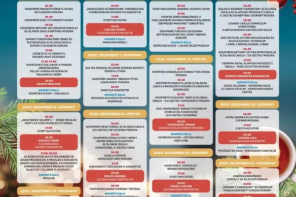 Veszprém adventi programok és koncertek 2025