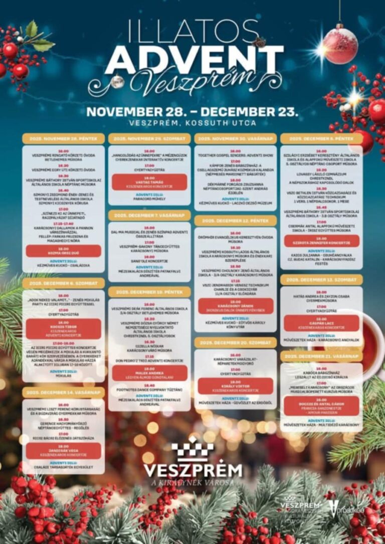 Veszprém adventi programok és koncertek 2025
