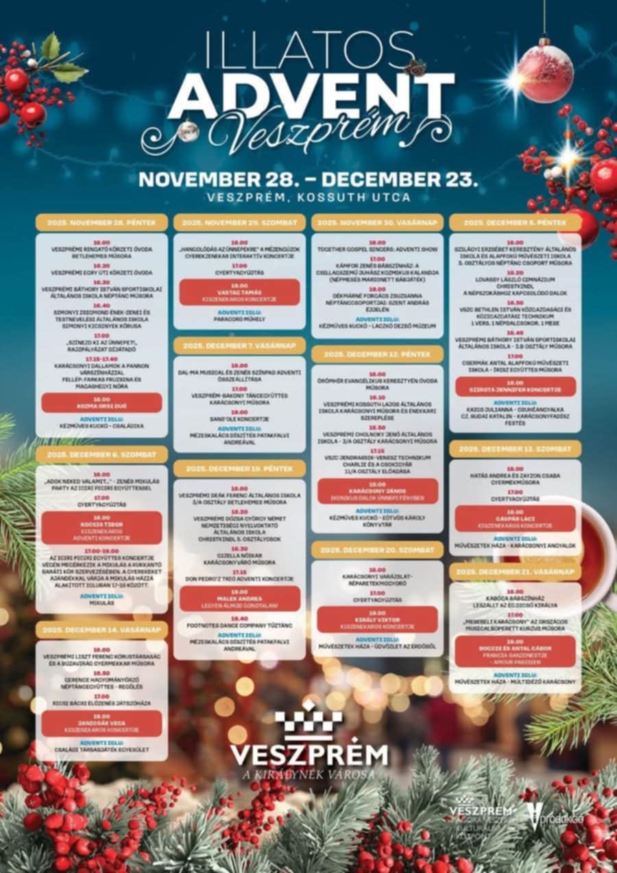 Veszprém adventi programok és koncertek 2025