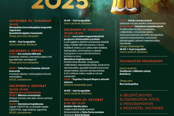 Adventi programok Kőbányán 2025