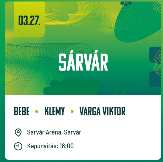 Szerencse koncertek 2026 Sárvár