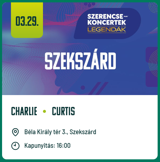 Szerencse koncertek 2026 Szekszárd