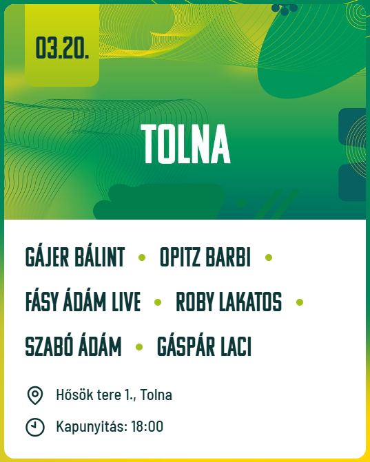 Szerencse koncertek 2026 Tolna