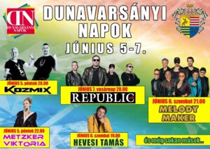 Dunavarsányi Napok 2026 – Kozmix, Republic, Metzker Viktória, Hevesi Tamás
