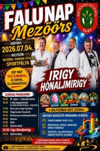 Mezőörs Falunap – ingyenes Irigy Hónaljmirigy koncerttel