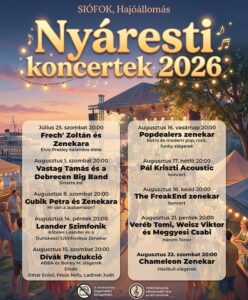 Nyáresti koncertek a Siófoki Hajóállomáson