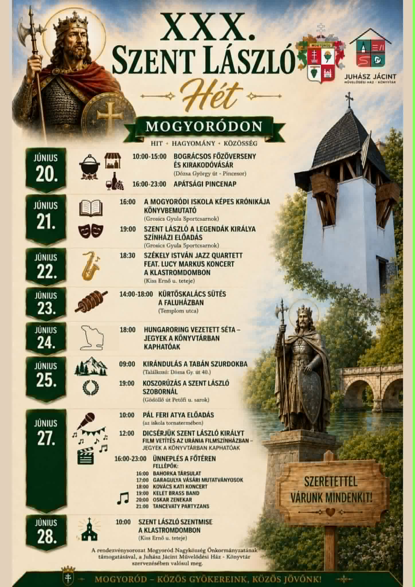 Szent László Hét Mogyoródon – ingyenes Kovács Kati koncert