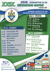 Kistarcsai Napok – Mihályfi Luca, Sterbinszky, Kozmix, Horváth Tamás, Zanzibár, Nagy Bogi, DJ Thomx, Iszkiri, stb.